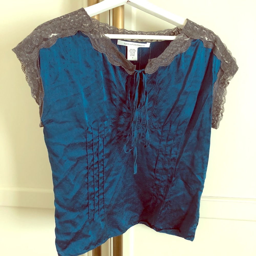 Diane Von Furstenberg Silk Blouse, Teal